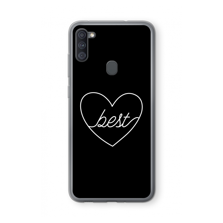 Best heart black: Samsung Galaxy A11 Transparant Hoesje