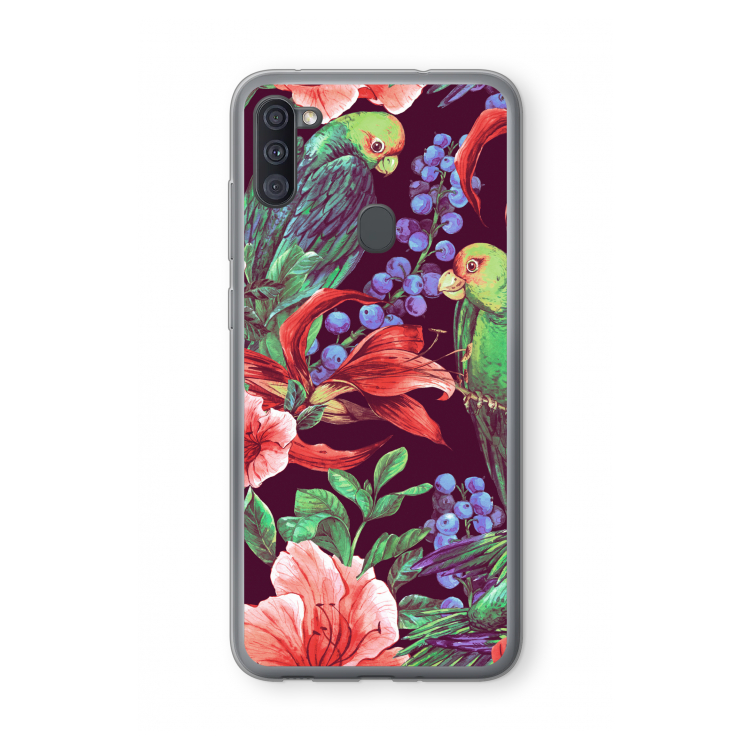 Papegaaien: Samsung Galaxy A11 Transparant Hoesje