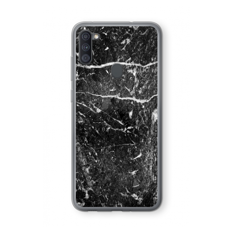 Zwart marmer: Samsung Galaxy A11 Transparant Hoesje