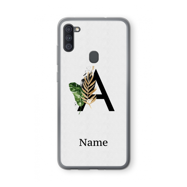 Charcoal Flora: Samsung Galaxy A11 Transparant Hoesje