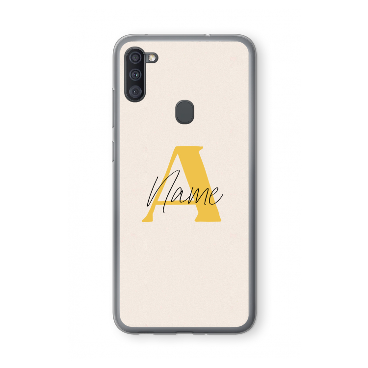 Amber Script: Samsung Galaxy A11 Transparant Hoesje