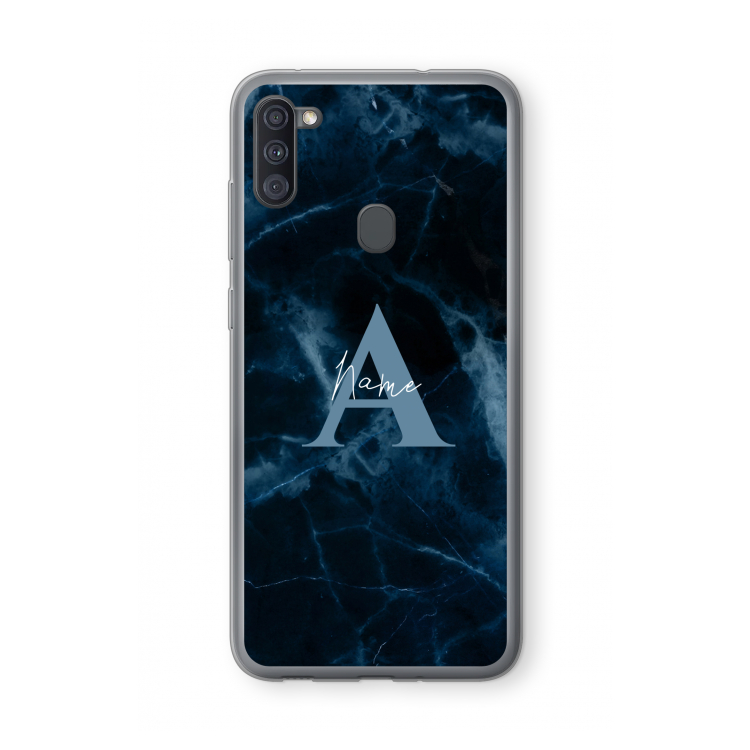 Midnight Marble: Samsung Galaxy A11 Transparant Hoesje
