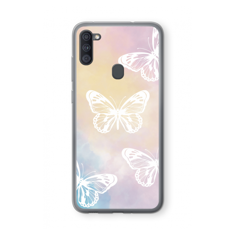 White butterfly: Samsung Galaxy A11 Transparant Hoesje