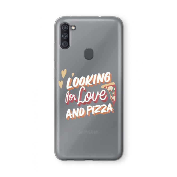 Pizza is the answer: Samsung Galaxy A11 Transparant Hoesje