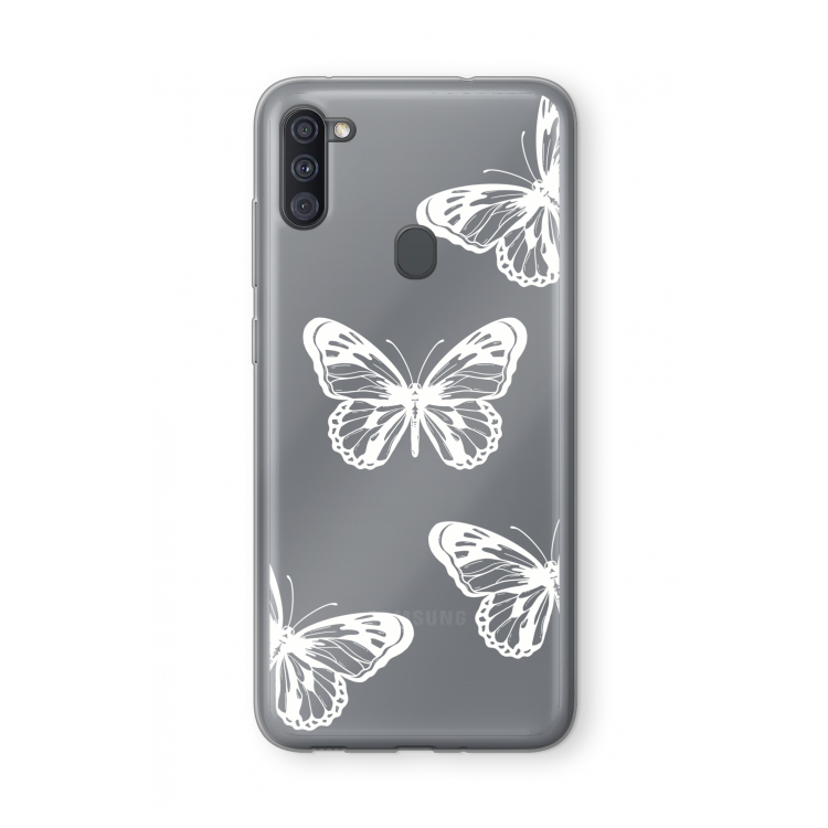 White butterfly: Samsung Galaxy A11 Transparant Hoesje