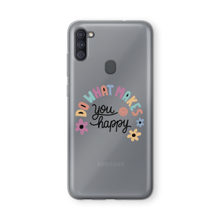 Happy days: Samsung Galaxy A11 Transparant Hoesje