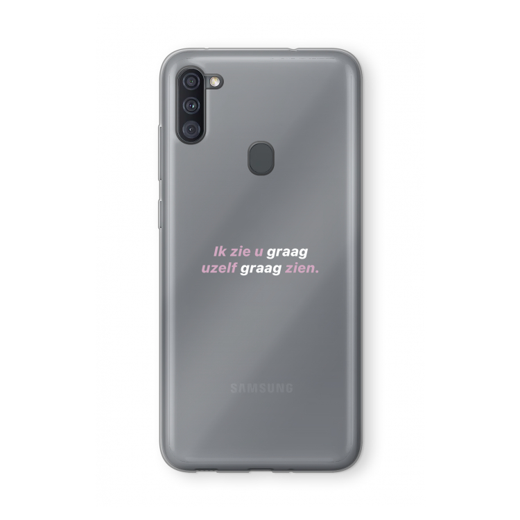 uzelf graag zien: Samsung Galaxy A11 Transparant Hoesje