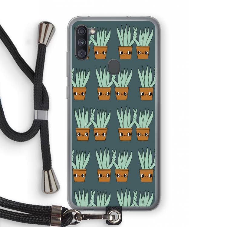 Sansevieria: Samsung Galaxy A11 Transparant Hoesje met koord