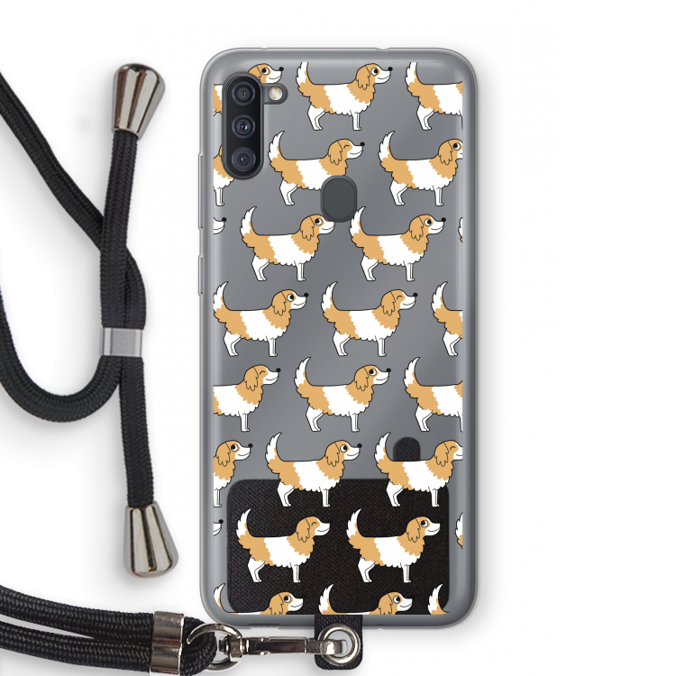 Doggy: Samsung Galaxy A11 Transparant Hoesje met koord