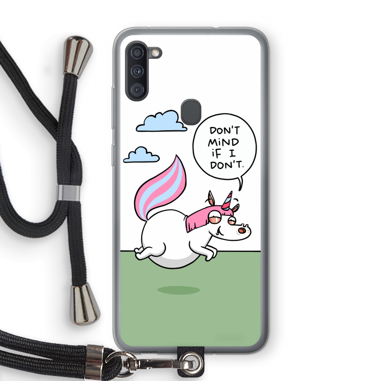 Unicorn: Samsung Galaxy A11 Transparant Hoesje met koord
