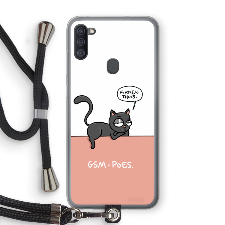 GSM poes: Samsung Galaxy A11 Transparant Hoesje met koord