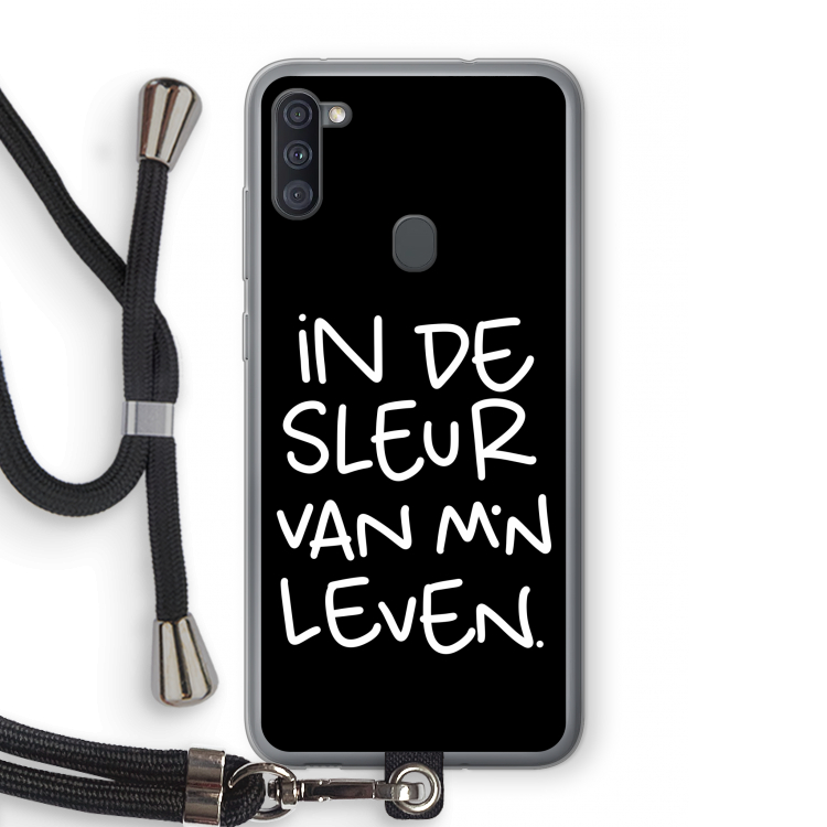 De Sleur: Samsung Galaxy A11 Transparant Hoesje met koord