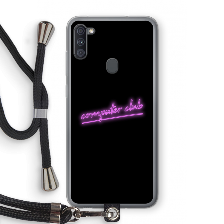 Vice Black: Samsung Galaxy A11 Transparant Hoesje met koord