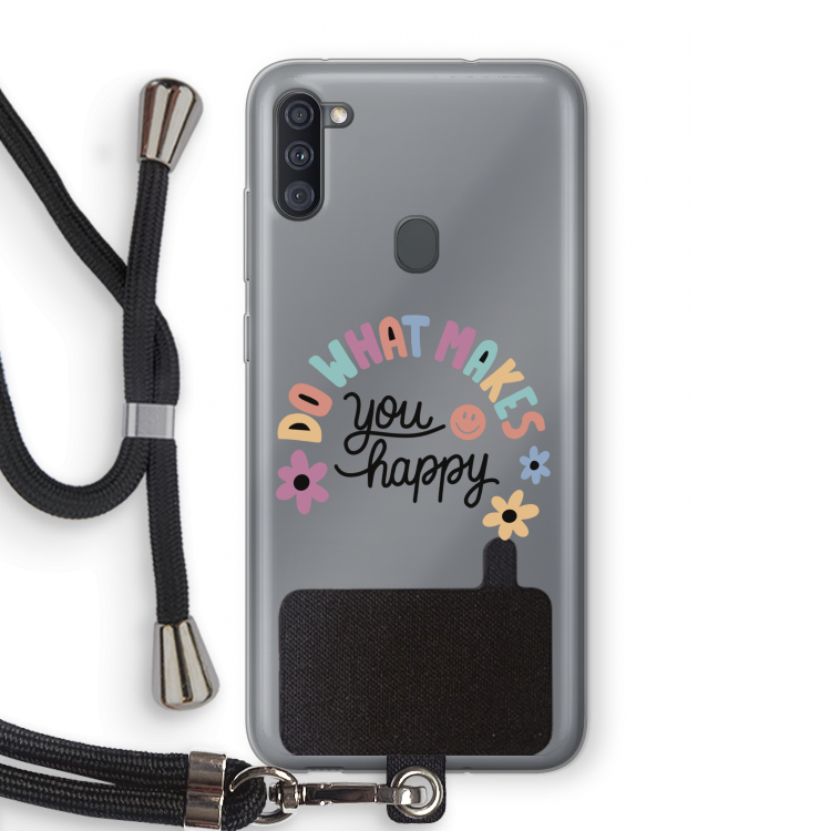 Happy days: Samsung Galaxy A11 Transparant Hoesje met koord