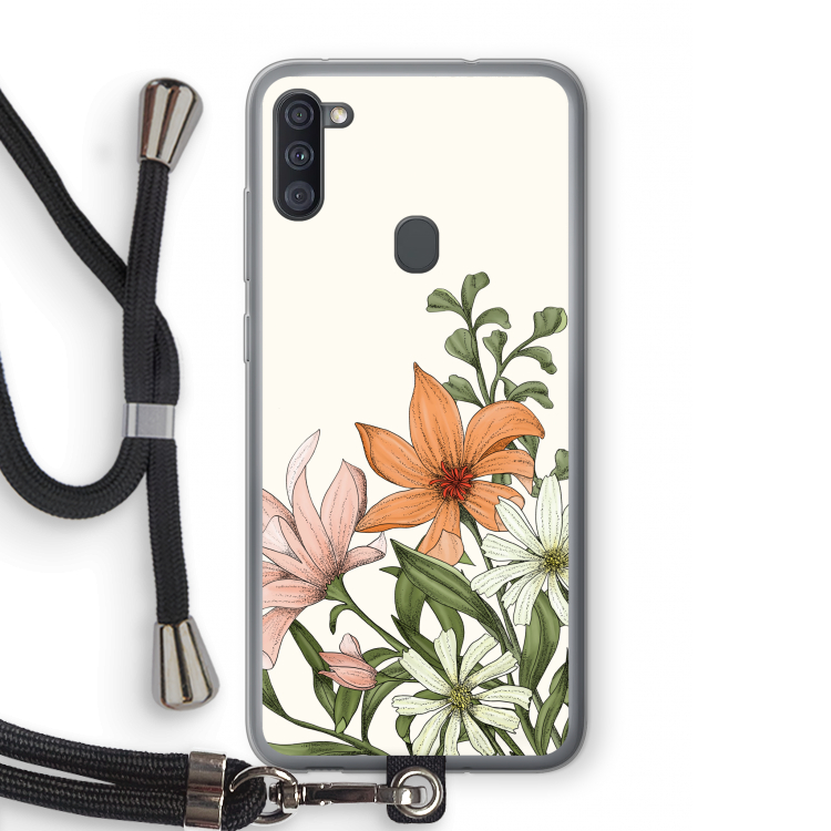 Floral bouquet: Samsung Galaxy A11 Transparant Hoesje met koord