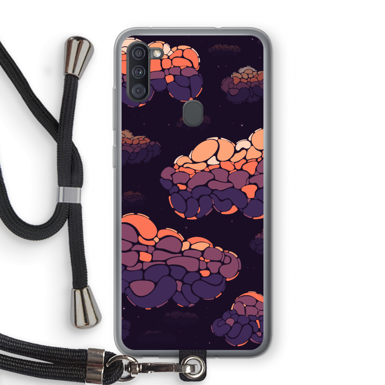 Patroon Wolken: Samsung Galaxy A11 Transparant Hoesje met koord