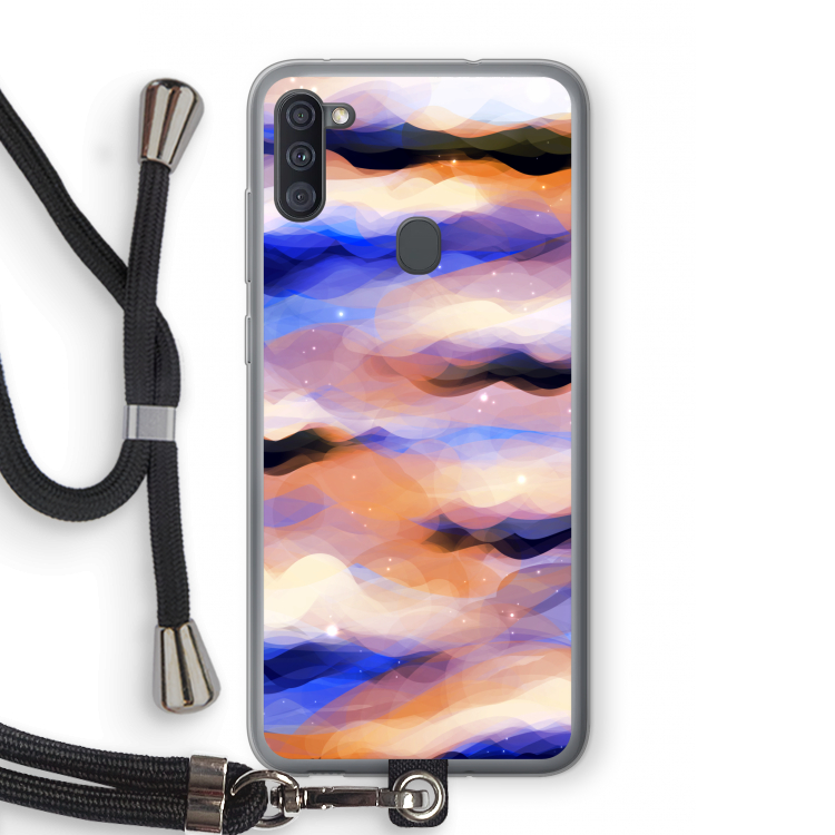 Donkere Wolken: Samsung Galaxy A11 Transparant Hoesje met koord