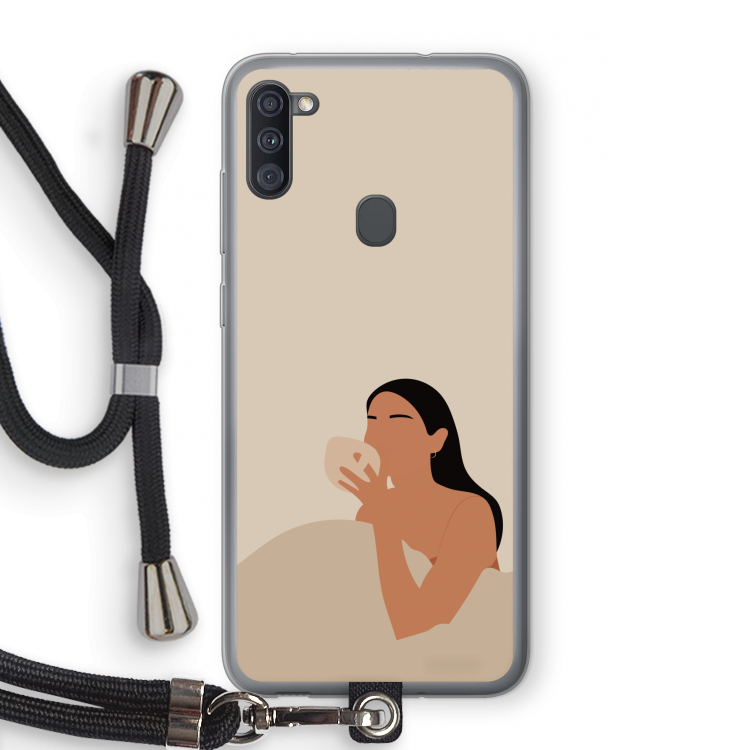 Fresh coffee: Samsung Galaxy A11 Transparant Hoesje met koord