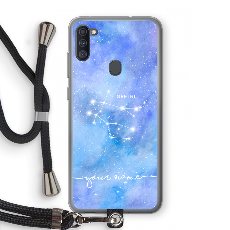 Sterrenbeeld - Licht: Samsung Galaxy A11 Transparant Hoesje met koord