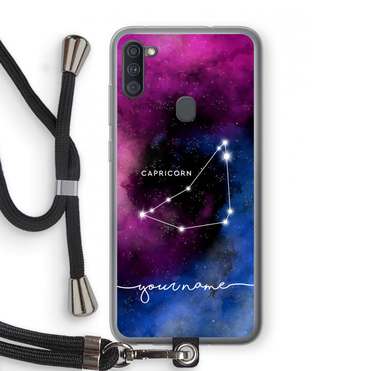Sterrenbeeld - Donker: Samsung Galaxy A11 Transparant Hoesje met koord