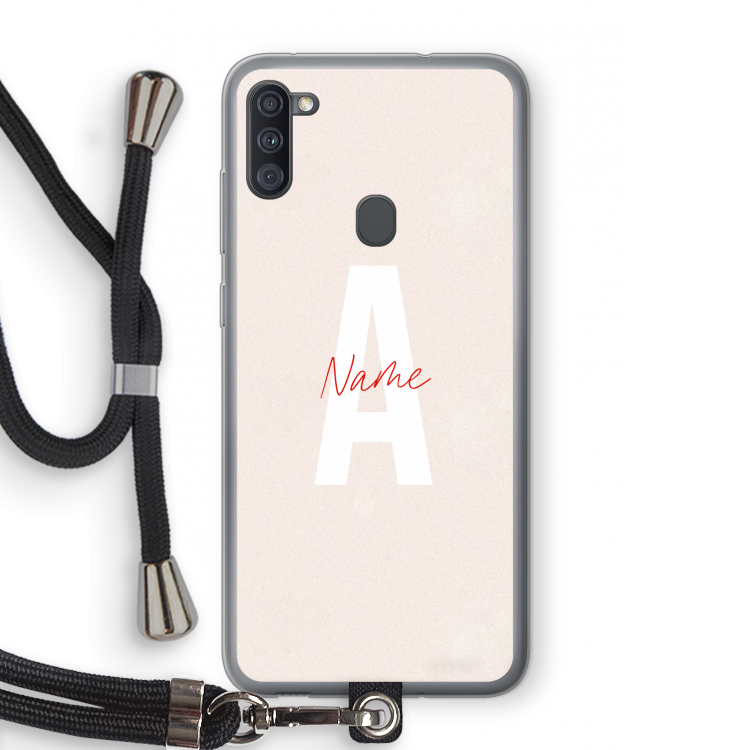 Strawberry Milkshake: Samsung Galaxy A11 Transparant Hoesje met koord