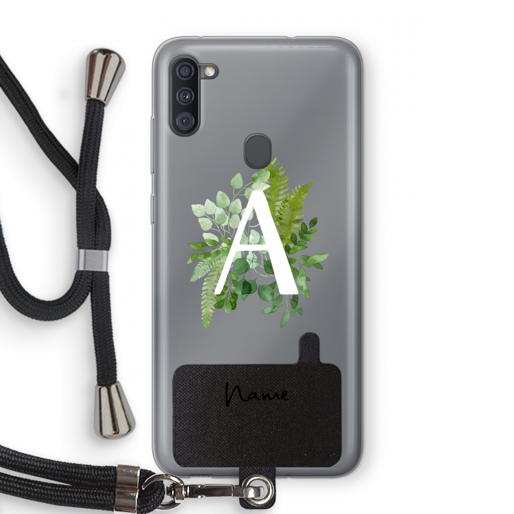 Green Brush: Samsung Galaxy A11 Transparant Hoesje met koord