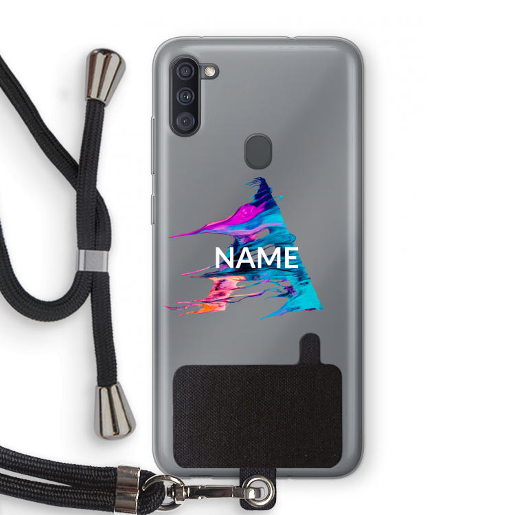 Abstract Spectrum: Samsung Galaxy A11 Transparant Hoesje met koord