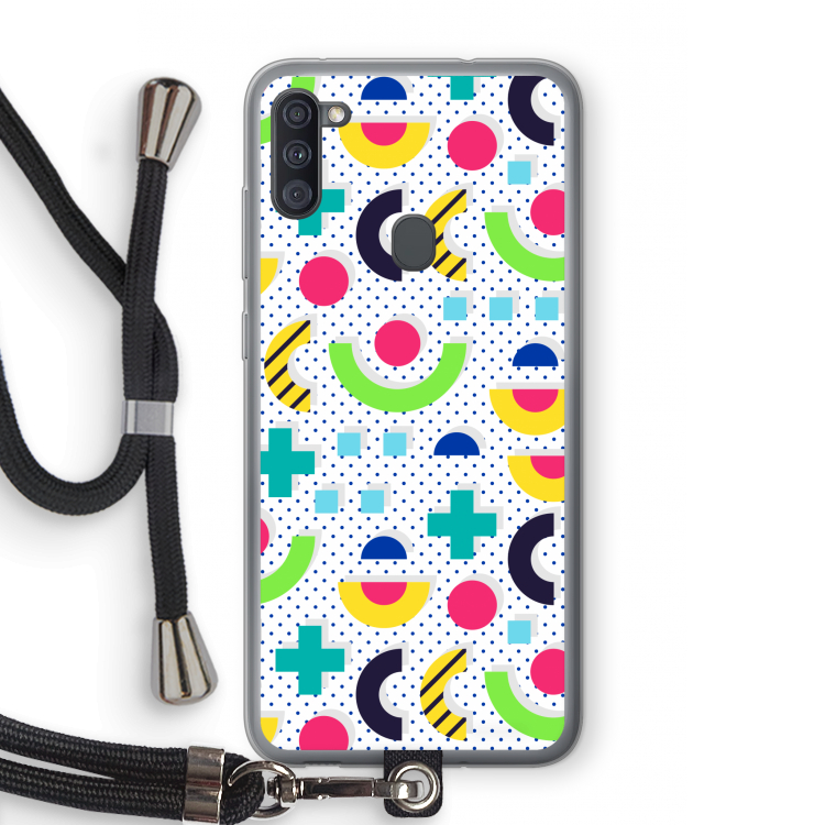 8-bit N°1: Samsung Galaxy A11 Transparant Hoesje met koord