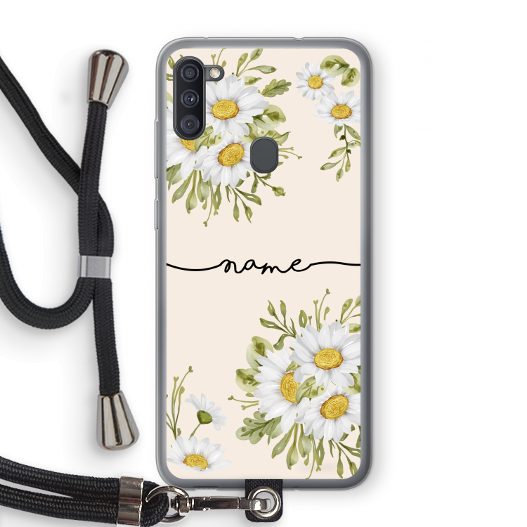 Daisies: Samsung Galaxy A11 Transparant Hoesje met koord