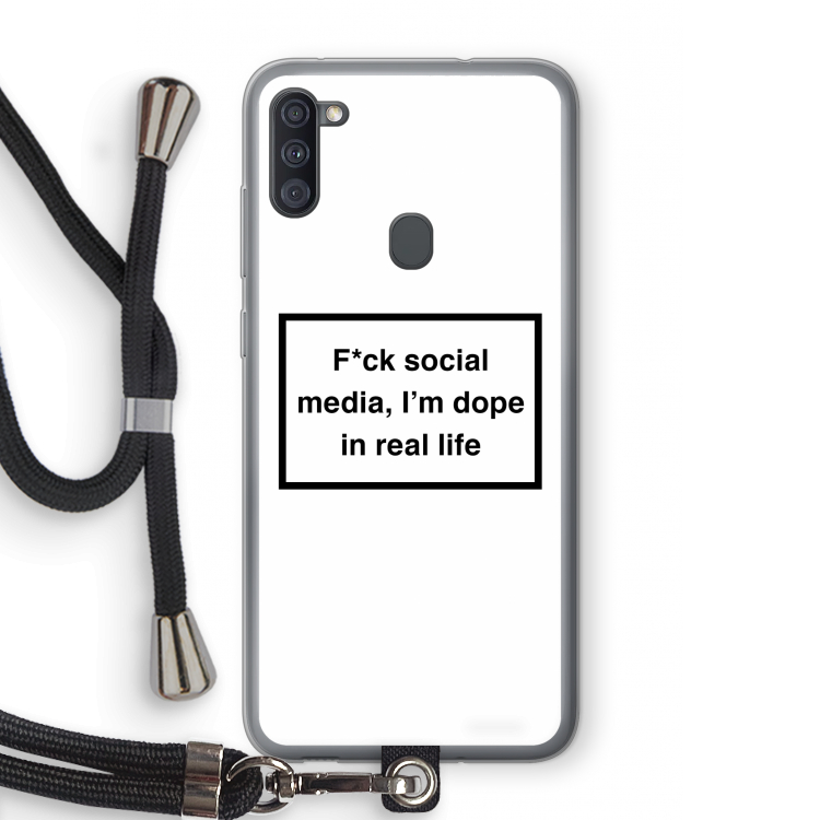 I'm dope: Samsung Galaxy A11 Transparant Hoesje met koord