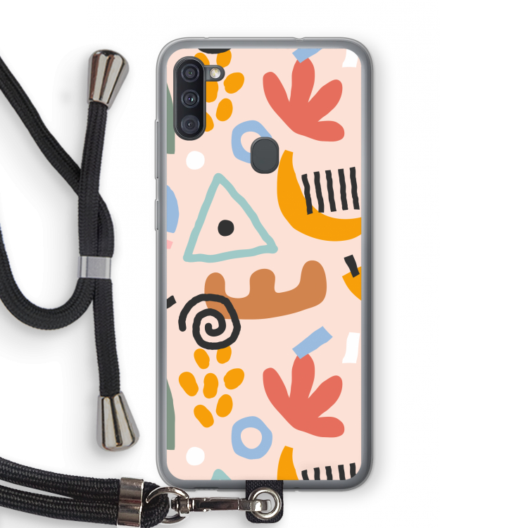 Abstract: Samsung Galaxy A11 Transparant Hoesje met koord