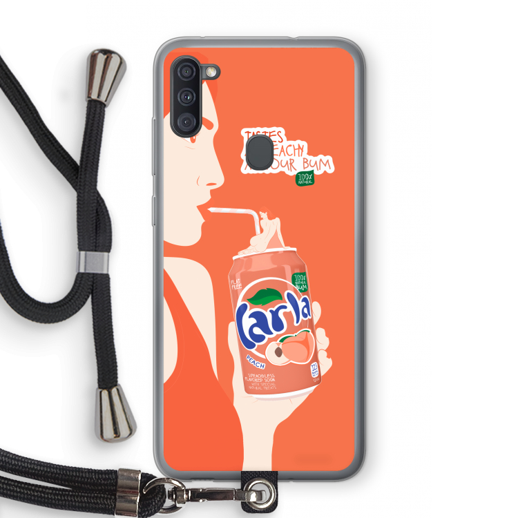 Peach please!: Samsung Galaxy A11 Transparant Hoesje met koord