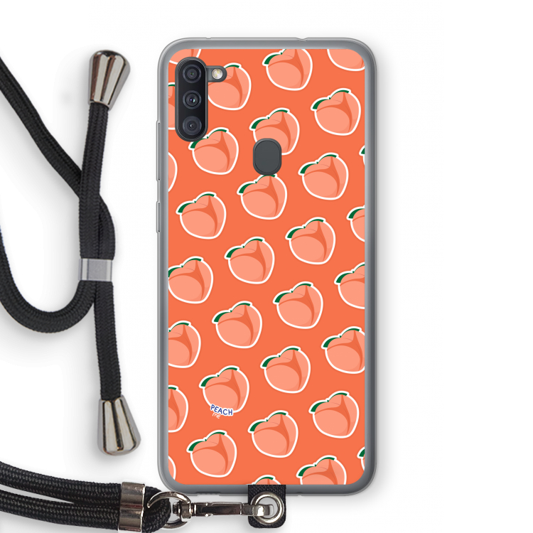 Just peachy: Samsung Galaxy A11 Transparant Hoesje met koord