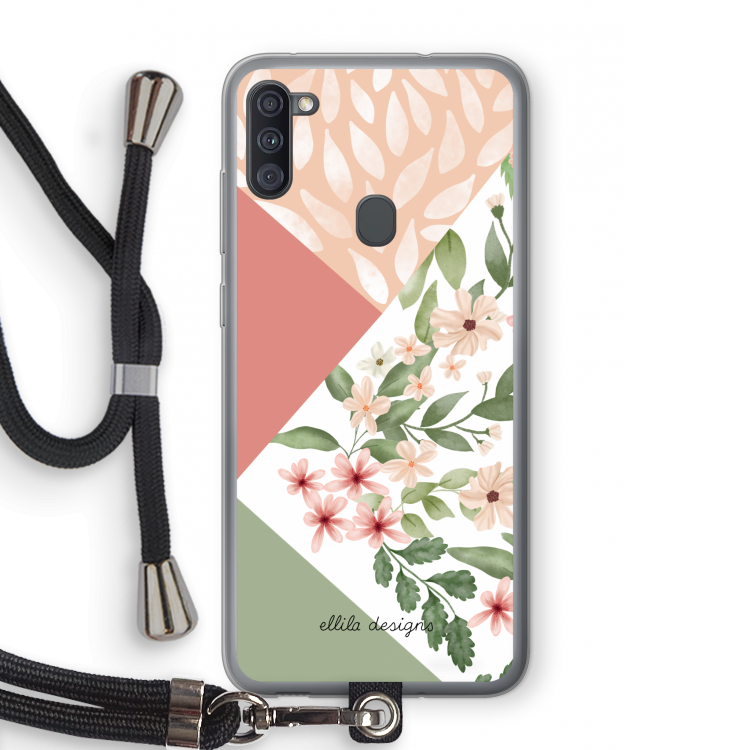 Sweet heaven geometrics: Samsung Galaxy A11 Transparant Hoesje met koord