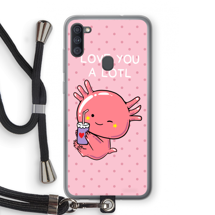 Love You A Lotl: Samsung Galaxy A11 Transparant Hoesje met koord