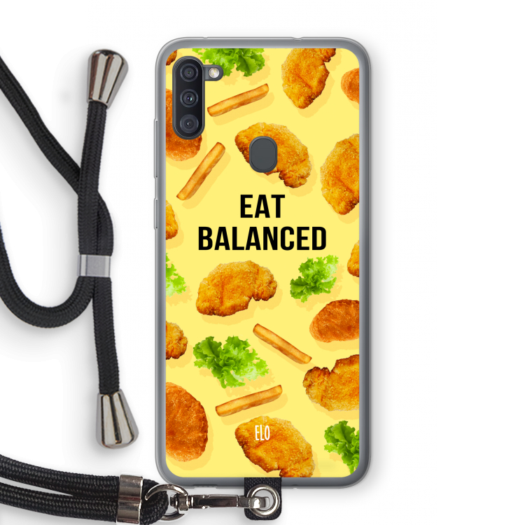 Eat Balanced: Samsung Galaxy A11 Transparant Hoesje met koord