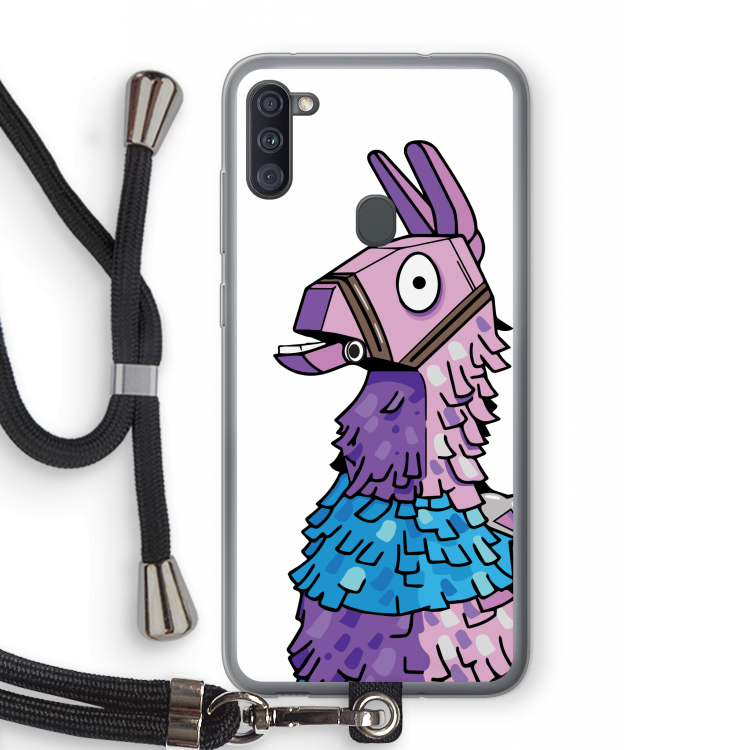 Lama: Samsung Galaxy A11 Transparant Hoesje met koord