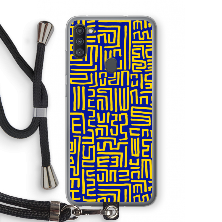 Majorelle Blue Print: Samsung Galaxy A11 Transparant Hoesje met koord