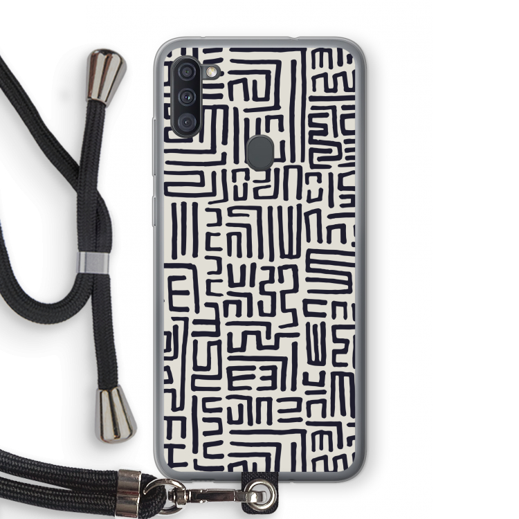 Moroccan Print: Samsung Galaxy A11 Transparant Hoesje met koord