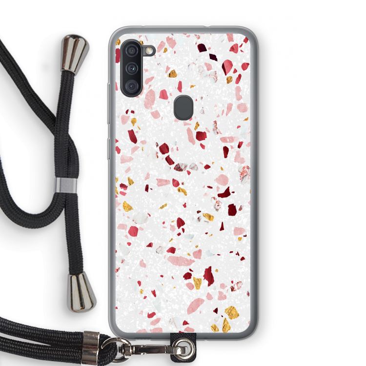 Terrazzo N°9: Samsung Galaxy A11 Transparant Hoesje met koord