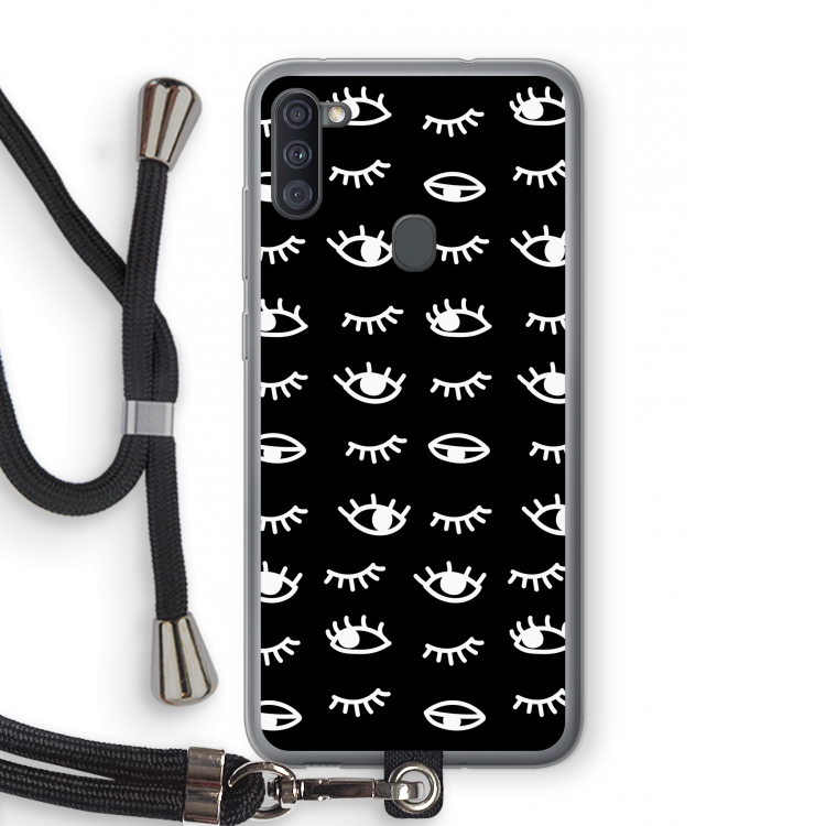 Eye pattern #3: Samsung Galaxy A11 Transparant Hoesje met koord