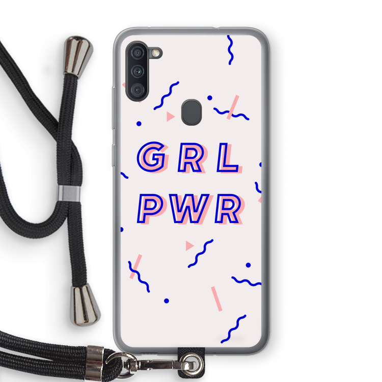 GRL PWR: Samsung Galaxy A11 Transparant Hoesje met koord
