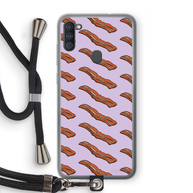 Bacon to my eggs #2: Samsung Galaxy A11 Transparant Hoesje met koord