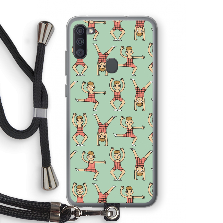 Gymboys: Samsung Galaxy A11 Transparant Hoesje met koord