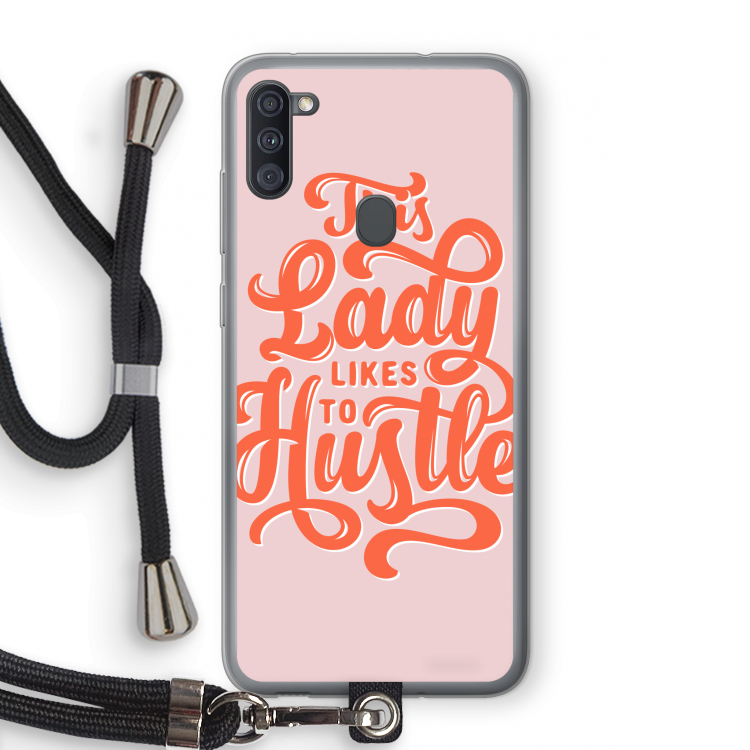 Hustle Lady: Samsung Galaxy A11 Transparant Hoesje met koord