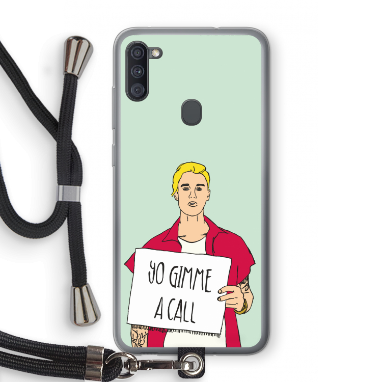 Gimme a call: Samsung Galaxy A11 Transparant Hoesje met koord