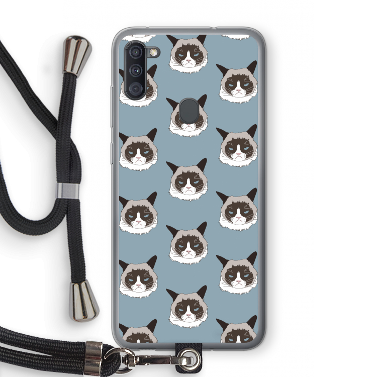 It's a Purrr Case: Samsung Galaxy A11 Transparant Hoesje met koord
