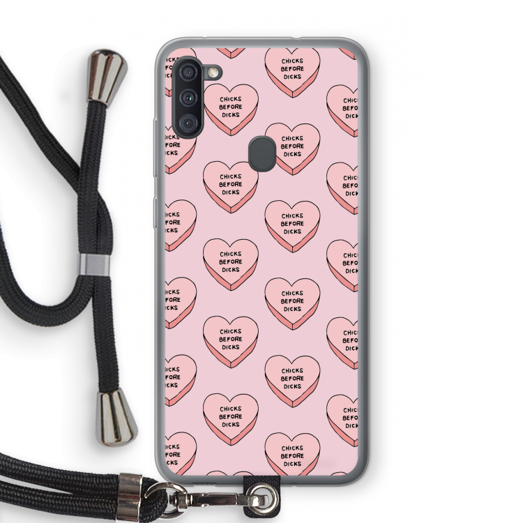 Chicks before dicks: Samsung Galaxy A11 Transparant Hoesje met koord
