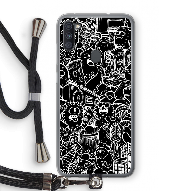 Vexx Black City : Samsung Galaxy A11 Transparant Hoesje met koord