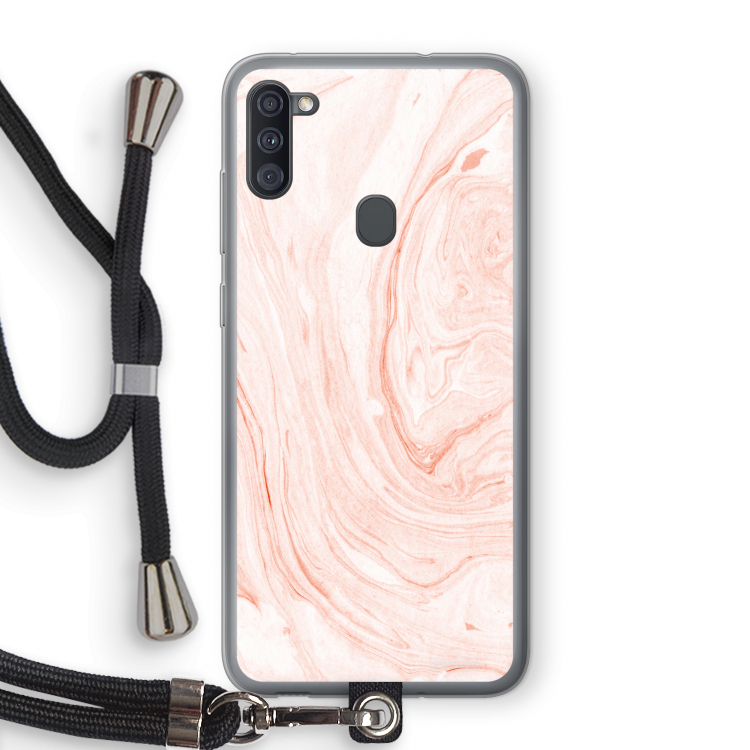 Peach bath: Samsung Galaxy A11 Transparant Hoesje met koord